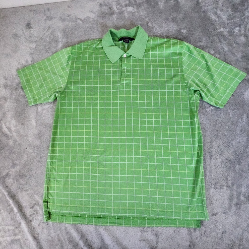 Brooks‎ Brothers Shirt Men Large Green Performance Knit Golf Polo Sportswear
